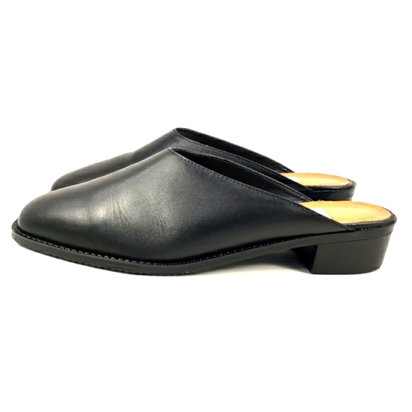 Life Stride Studio, Black Leather Slip On, Square Toe Mules. Women's Size 7.5M - Picture 2 of 12